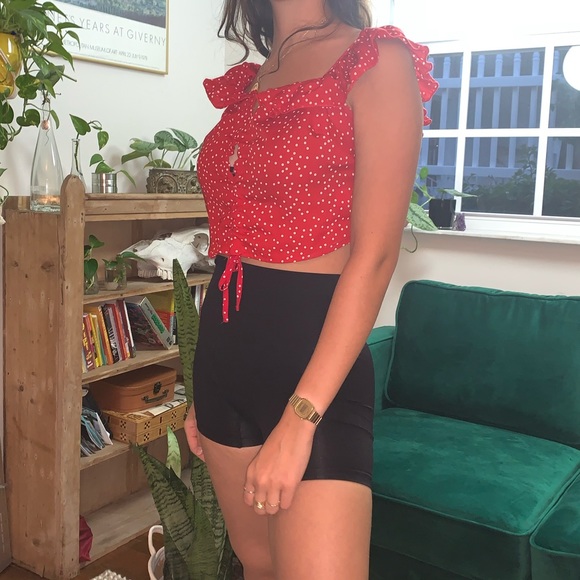 Red Polka Dot Crop Top - Picture 4 of 7